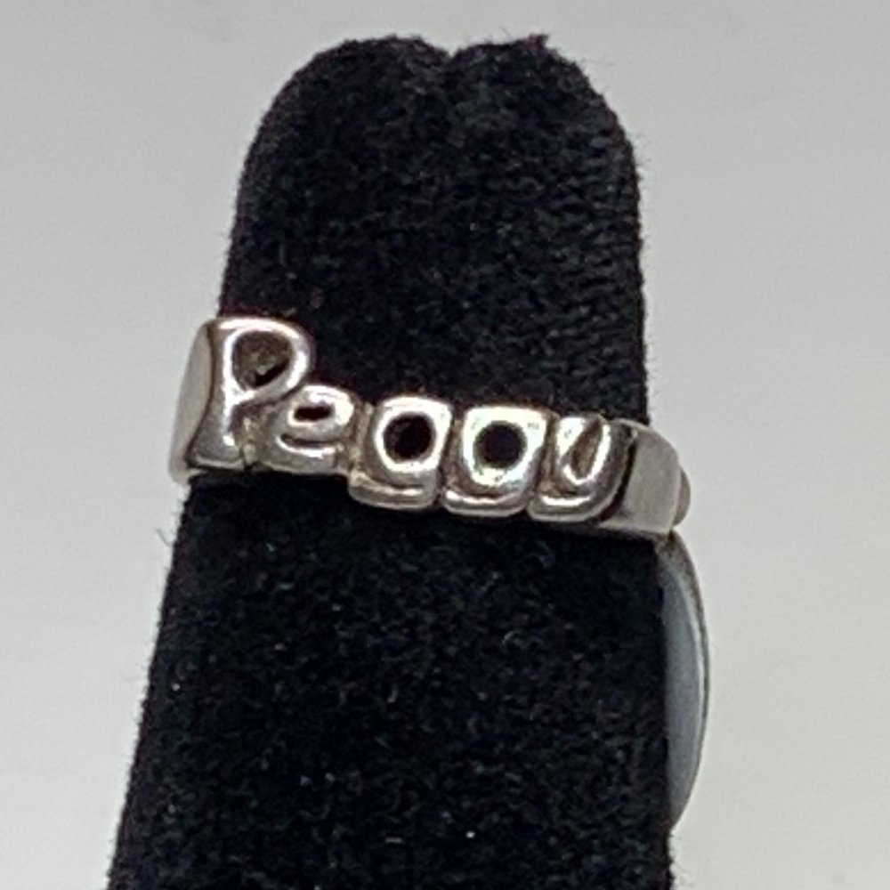 Sterling Silver Peggy Personalized Name Ring, Size 6